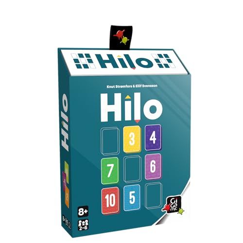 Gigamic - HILO - Un jeu d'ambiance aux règles simples - Des parties rapides entre amis ou en famille - De 2 à 6 joueurs - A partir de 8 ans.
