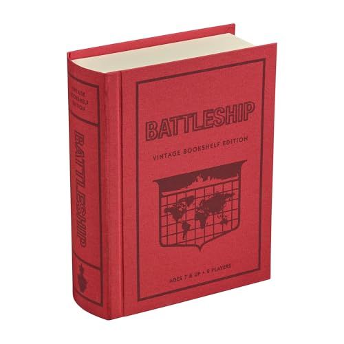 WS Game Company Battleship Vintage Bookshelf Edition : Jeu de société : Stratégie, Jeu de Guerre, devinettes : Thème Militaire : À partir de 7 Ans : sous Licence Officielle Hasbro