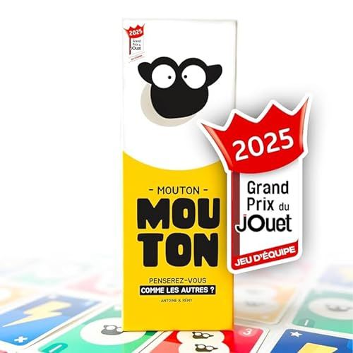 ATM Gaming Mouton Mouton - Jeu de Société Famille et Amis - Complétez Les Mêmes Réponses Que Vos Coéquipiers ! - Jeu d’Ambiance Drôle et Rapide - 3 à 9 Joueurs - Dès 12 Ans