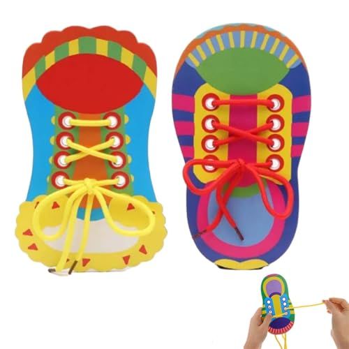 XUZOPIM 2 Pièces Planche D'Exercice En Bois De Rangement, Planche À Lacets, Jouet Éducatif À Lacets, Outil D'Éducation Précoce
