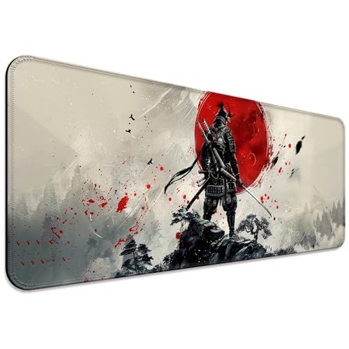 JIANG100 Tapis de bureau samouraï japonais, clavier d'ordinateur, grand tapis de souris étendu pour bureau et maison, 80 x 30 cm, XL
