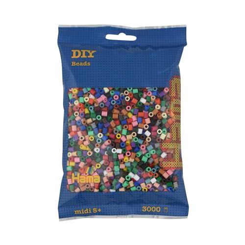 HAMA - sachet de perles à repasser | env. 3000 perles midi | loisirs créatifs et mosaïques pour enfants dès 5 ans | jeu créatif et décoration artisanale | mix 67