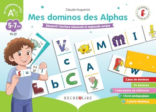 Mes dominos des Alphas - Découvrir les écritures minuscule et majuscule scriptes
