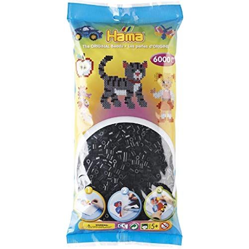 Hama - 205-18 - Loisirs Créatifs - Sachet 6000 Perles à Repasser - Taille Midi - Noir