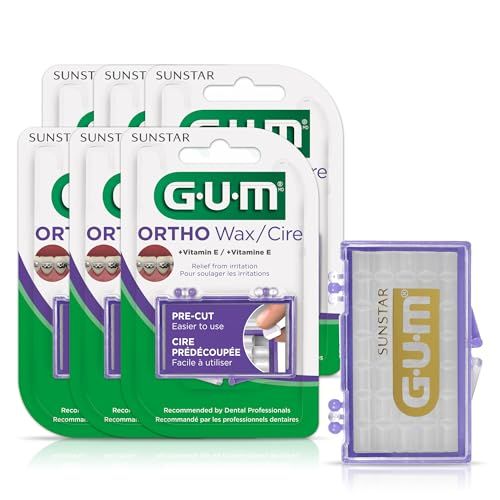 GUM : Lot de 6 cires orthodontiques à la vitamine E et à l'aloe vera - 10070942007235