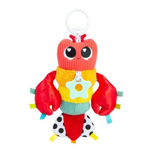 Lamaze Liam Le Homard Clip & Go, Jouet Clip-on Sensoriel, Homard Texturé Produisant Sons et Carillon, Etoile De Mer à Mâcher, Idéal pour Poussette, Développement Tactile Bébé