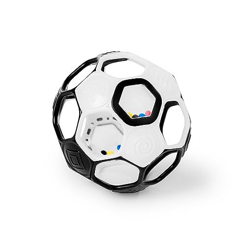 Bright Starts, Balle hochet Bright Starts Oball Grippin' Goals - noir et blanc, attrape facile, pour nouveau-nés et plus grands