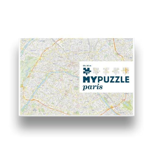 Helvetiq - Mypuzzle Paris - Puzzle 1000 Pièces sur La Ville de Paris - Redécouvre Ta Ville Préférée en Puzzle sans GPS Ni Smartphone - 99639