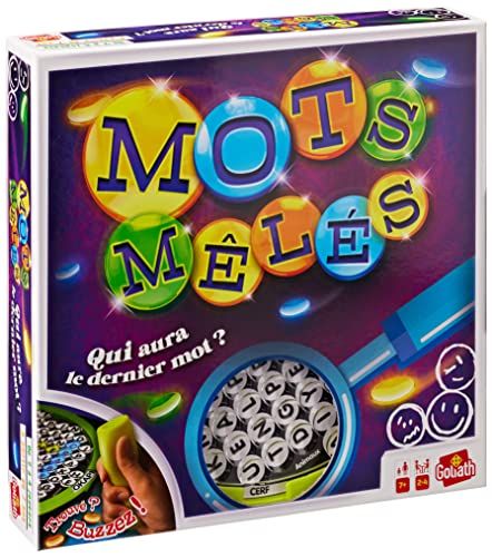 Goliath - MOTS MÊLÉS - Jeu de Société Famille dès 7 Ans - Jeux de Mots Mêlés Revisités Fun - Trouvez le Mot Caché puis Buzzez - Développe Observation et de Rapiditié - 2 à 4 joueurs - En Français