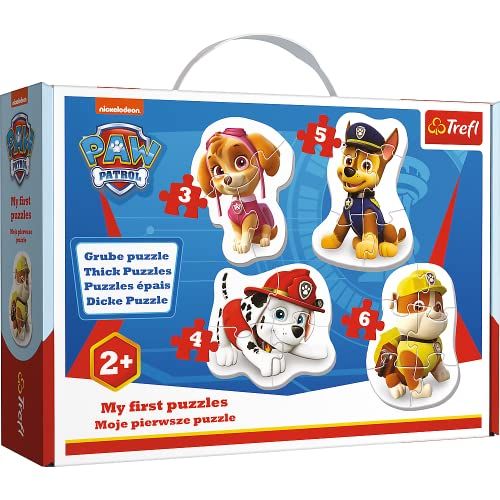 Trefl, Puzzle, Skye, Marshall, Chase et Rubble, Pat Patrouille, 3 à 6 Pièces, 4 Sets, pour Les Enfants à partir de 2 Ans