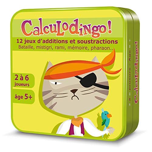 Aritma - CALCULDINGO GS/CE2 - Jeu de Cartes Éducatif dès 5 Ans - 12 Jeux d'Aditions et Soustractions - Consolider Les Acquis en Calcul Mental - 2 à 4 Joueurs - 15 Min - Version Française