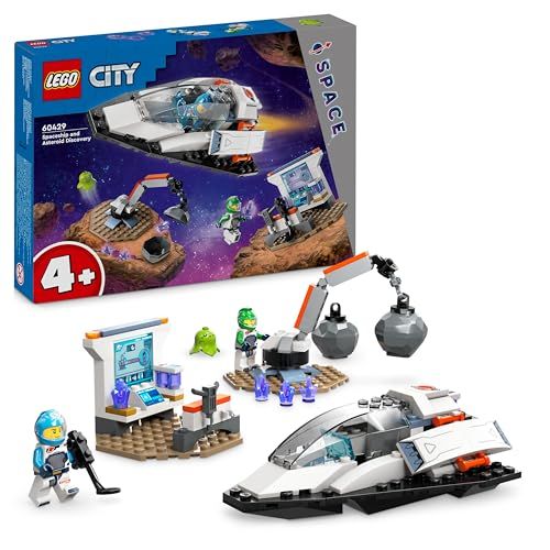 LEGO City Le Vaisseau et la Découverte de l’Astéroïde, Jouet de Véhicule, Cadeau pour Garçons et Filles Dès 4 Ans, 2 Minifigurines d'Astronautes et Figurine d'Extraterrestre 60429