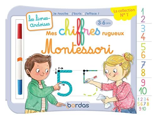 Les livres-ardoises - Mes chiffres rugueux Montessori - Maternelle PS-MS-GS (3-6 ans)