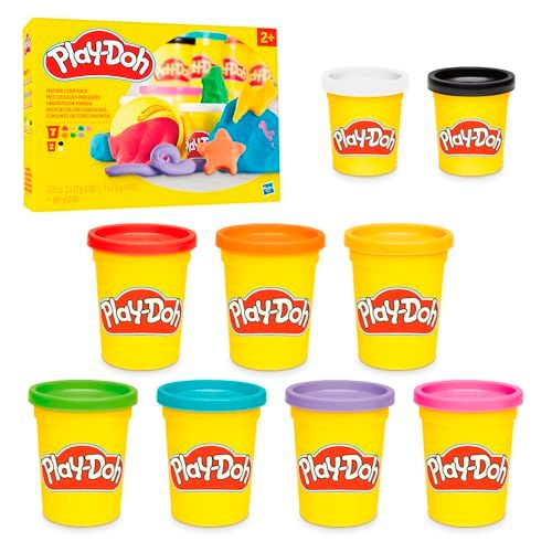 Play-Doh, Mes Couleurs préférées, Pack de 9 Pots de pâte à Modeler, Loisirs créatifs pour Filles et Garçons dès 2 Ans, Idèe Cadeaux pour Anniversaires