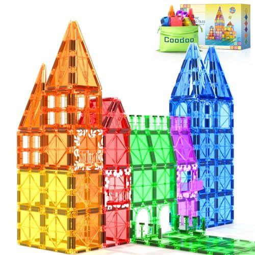 60 Blocs de Construction magnétiques, Jouet pour Enfants, Blocs magnétiques STEM, Jouet sensoriel, Jouet de Construction magnétique pour garçons et Filles de 3 Ans et Plus, préscolaire