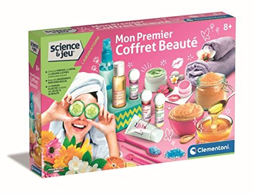 Clementoni | Science & Jeu : Mon Premier Coffret Beauté pour Enfants 8 Ans+ | Kit DIY Cosmétique avec Crème, Baume et Parfum | Activité Éducative Chimie à la Maison | Apprentissage Créatif