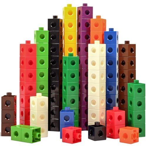 Edx Education Linking Cubes - Lot de 100 Cubes - Cubes à connecter et à Compter pour Construire et calculer - pour Enfants d'âge préscolaire et Primaire