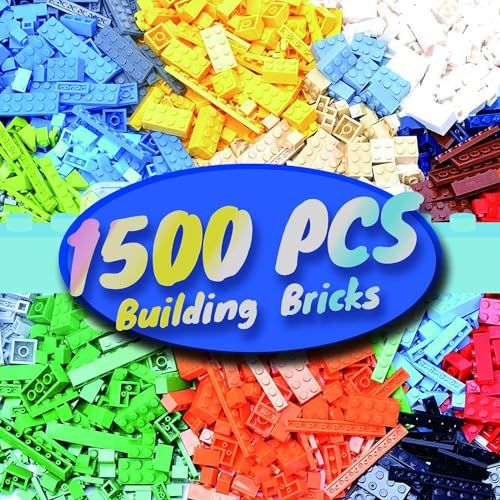 HUIZDQ 1500 Blocs Classiques pour garçons et Filles à partir de 6 Ans, compatibles avec Toutes Les Grandes Marques
