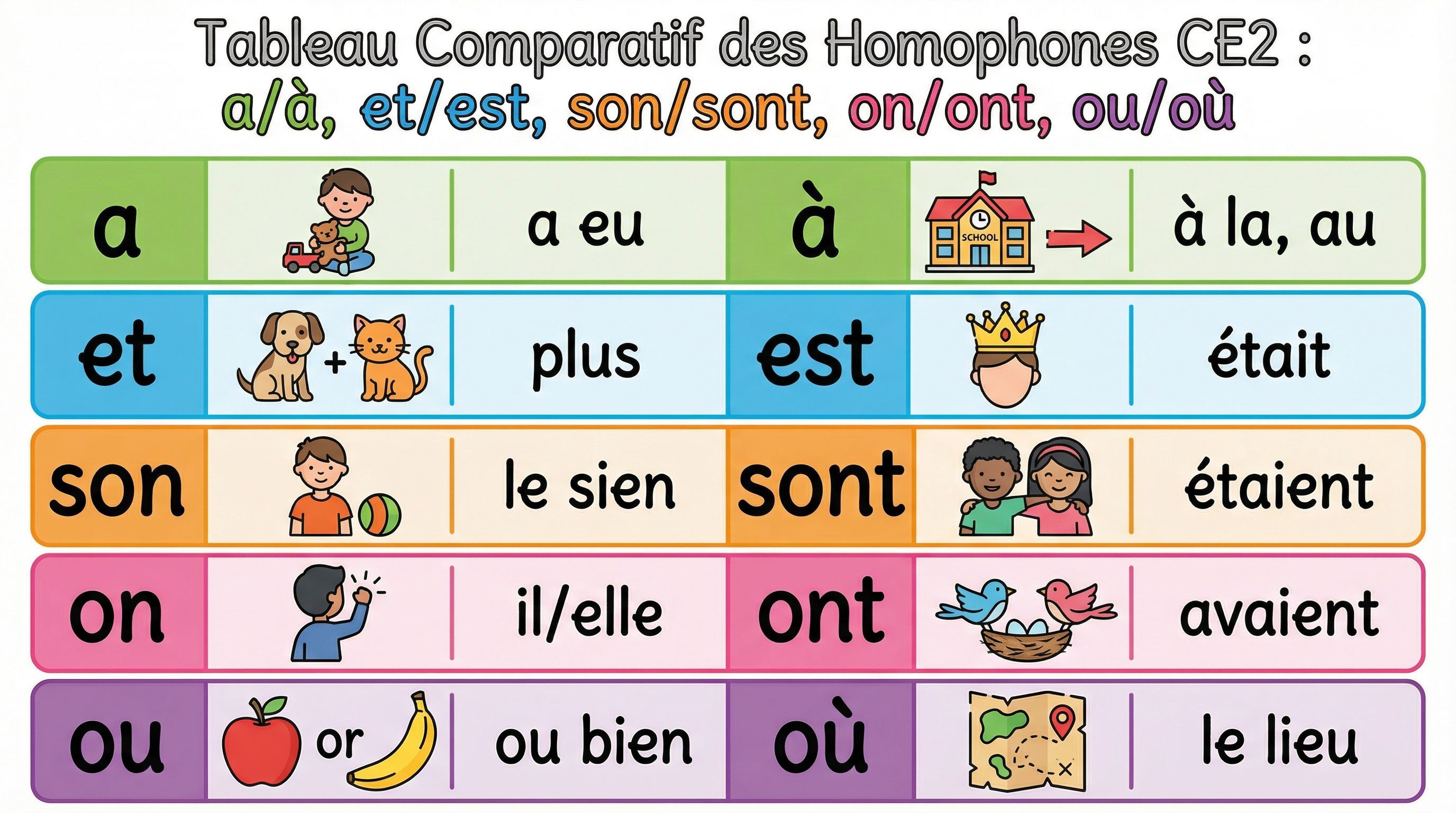 Exercices homophones CE2 avec corrigé PDF gratuit