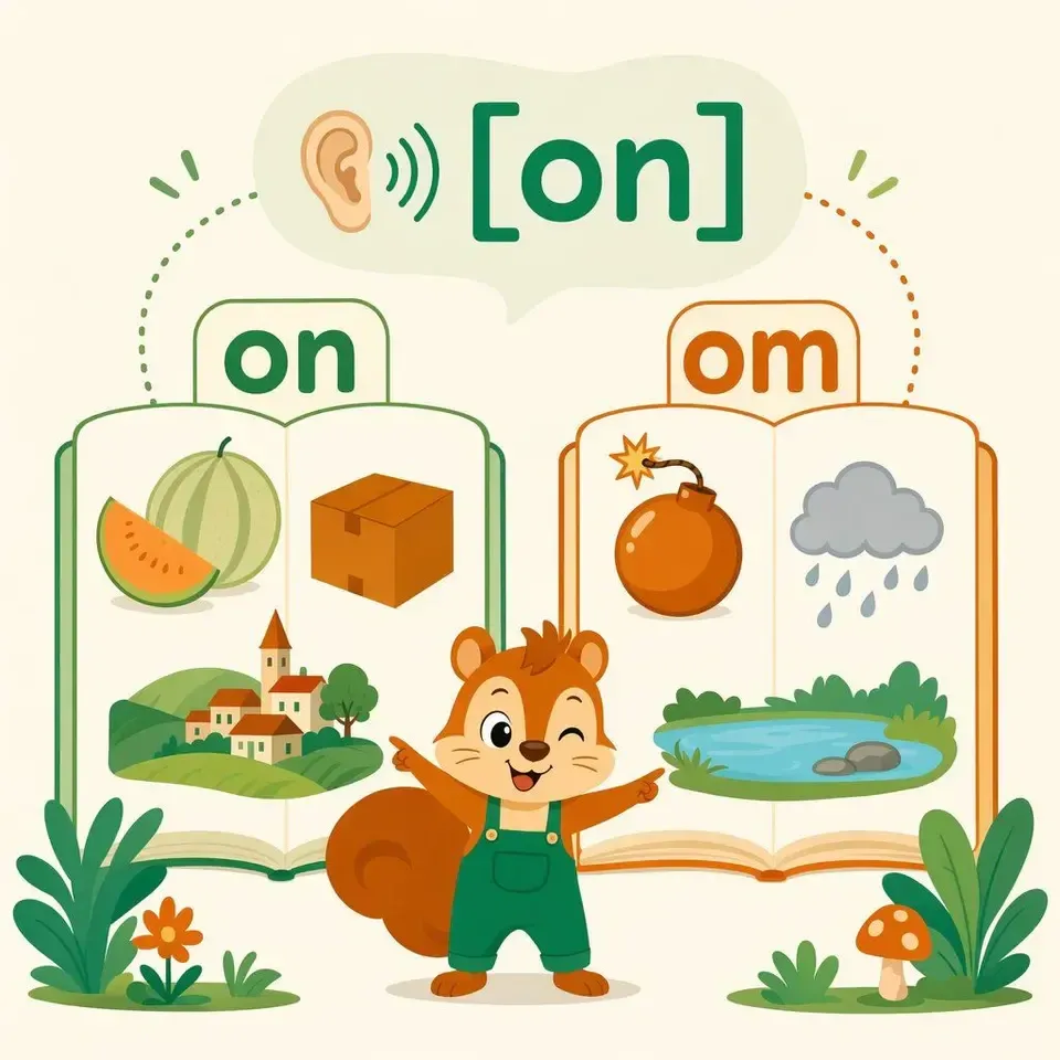 Lecture du son [on] : digrammes on / om