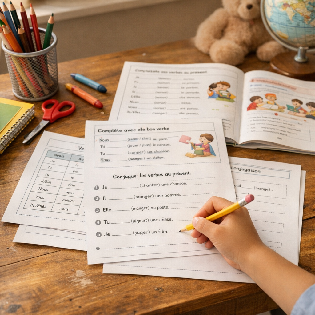 Exercices de conjugaison CE1 à imprimer