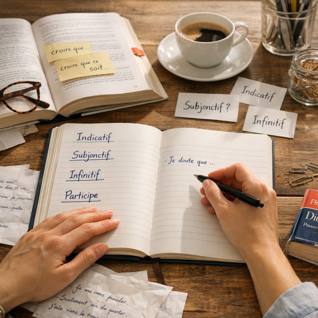 Méthode pas à pas : choisir entre indicatif, subjonctif, infinitif ou participe