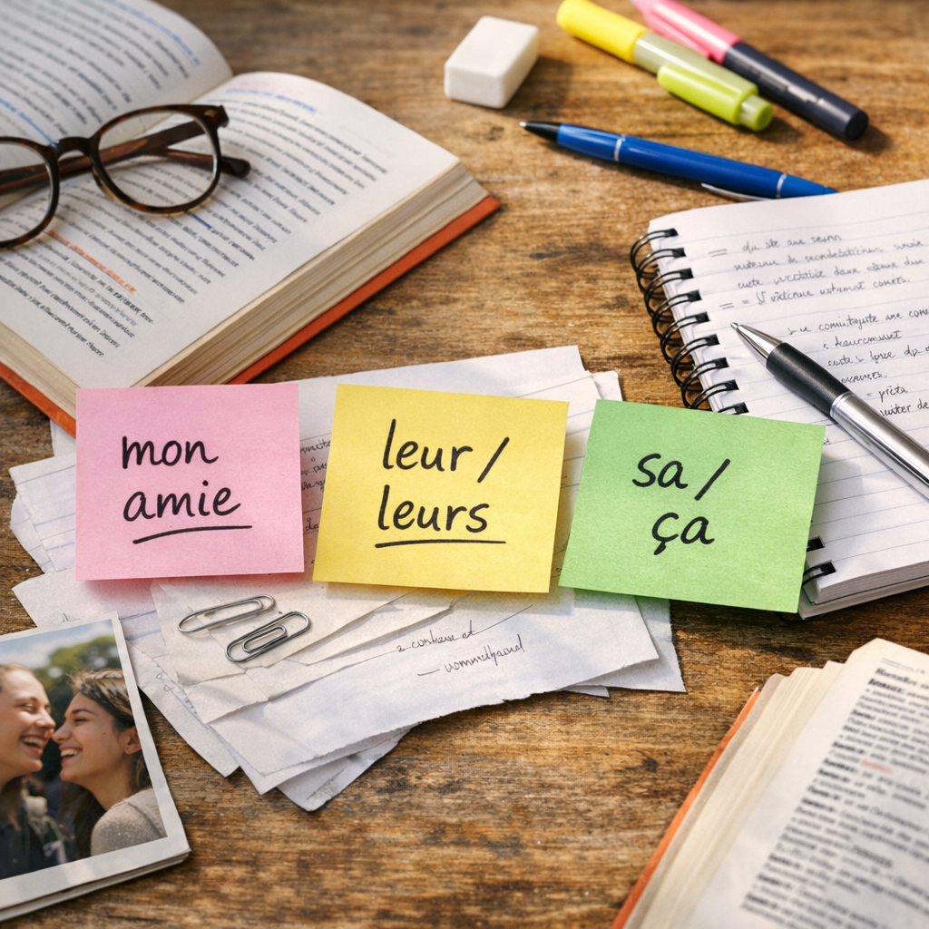 Les pièges qui font perdre des points&nbsp;&nbsp;: mon amie, leur/leurs, sa/ça