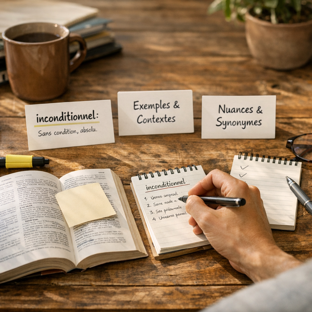 Méthode pas à pas pour bien utiliser le mot inconditionnel