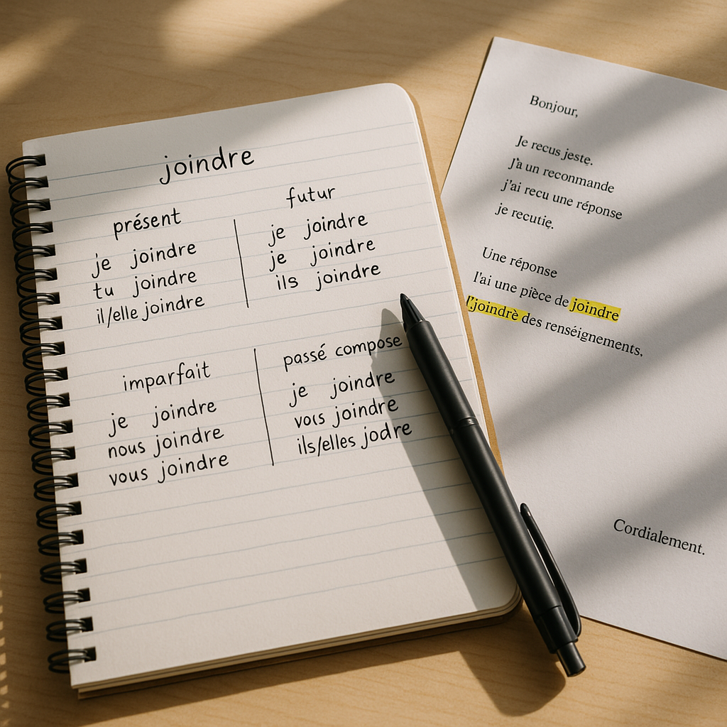 Joindre conjugaison : exercices corrigés faciles et utiles