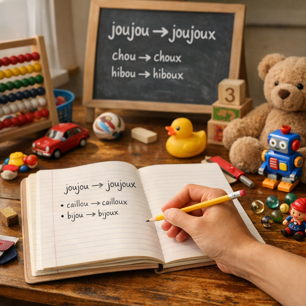 Méthode pas à pas pour écrire les noms en -ou au pluriel
