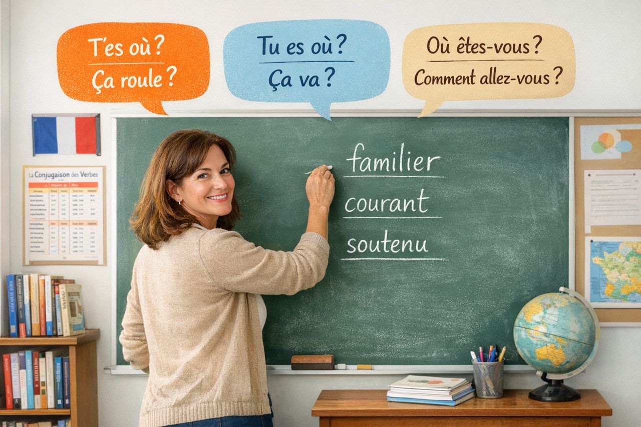 Les registres de langue : familier courant et soutenu