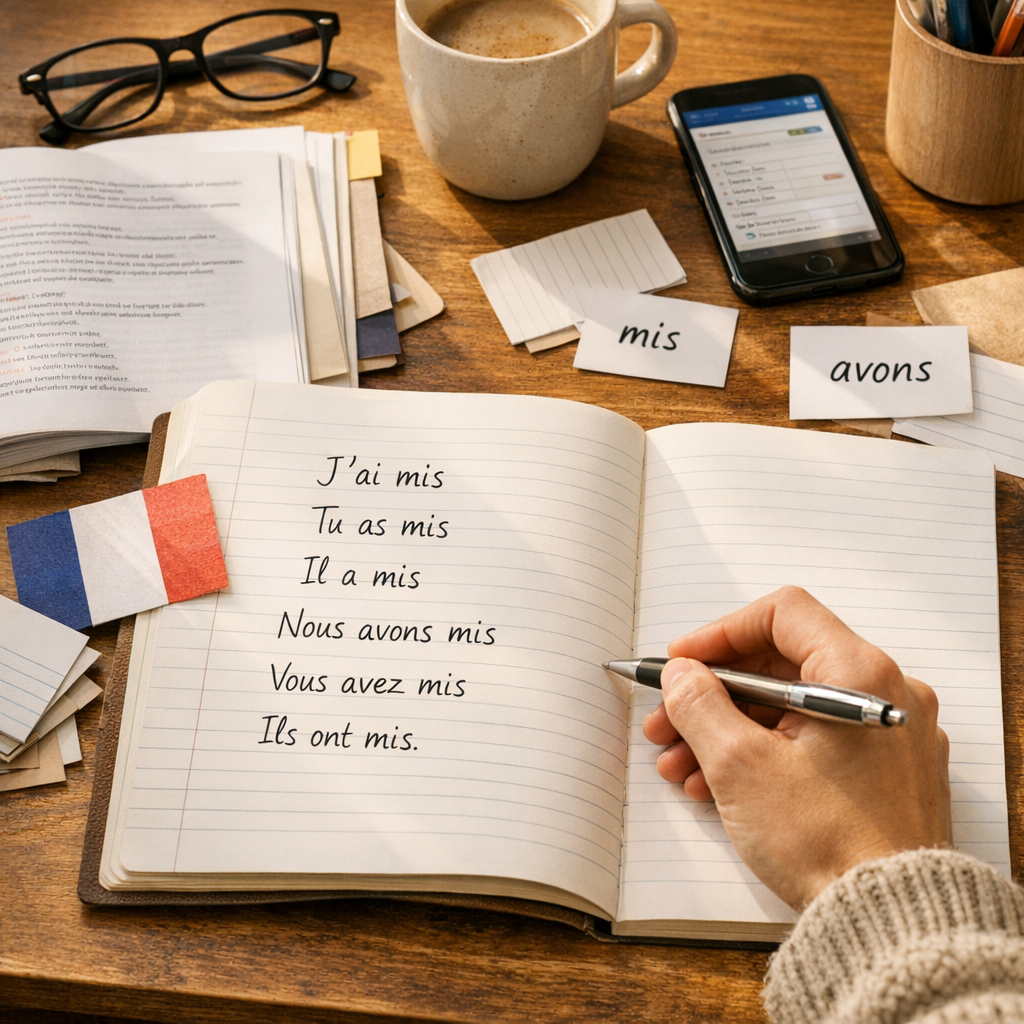 Méthode pas à pas&nbsp;: conjuguer mettre au passé composé