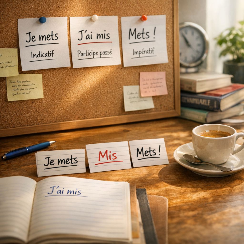 Indicatif, participe et impératif&nbsp;: les formes de mettre à ne pas confondre