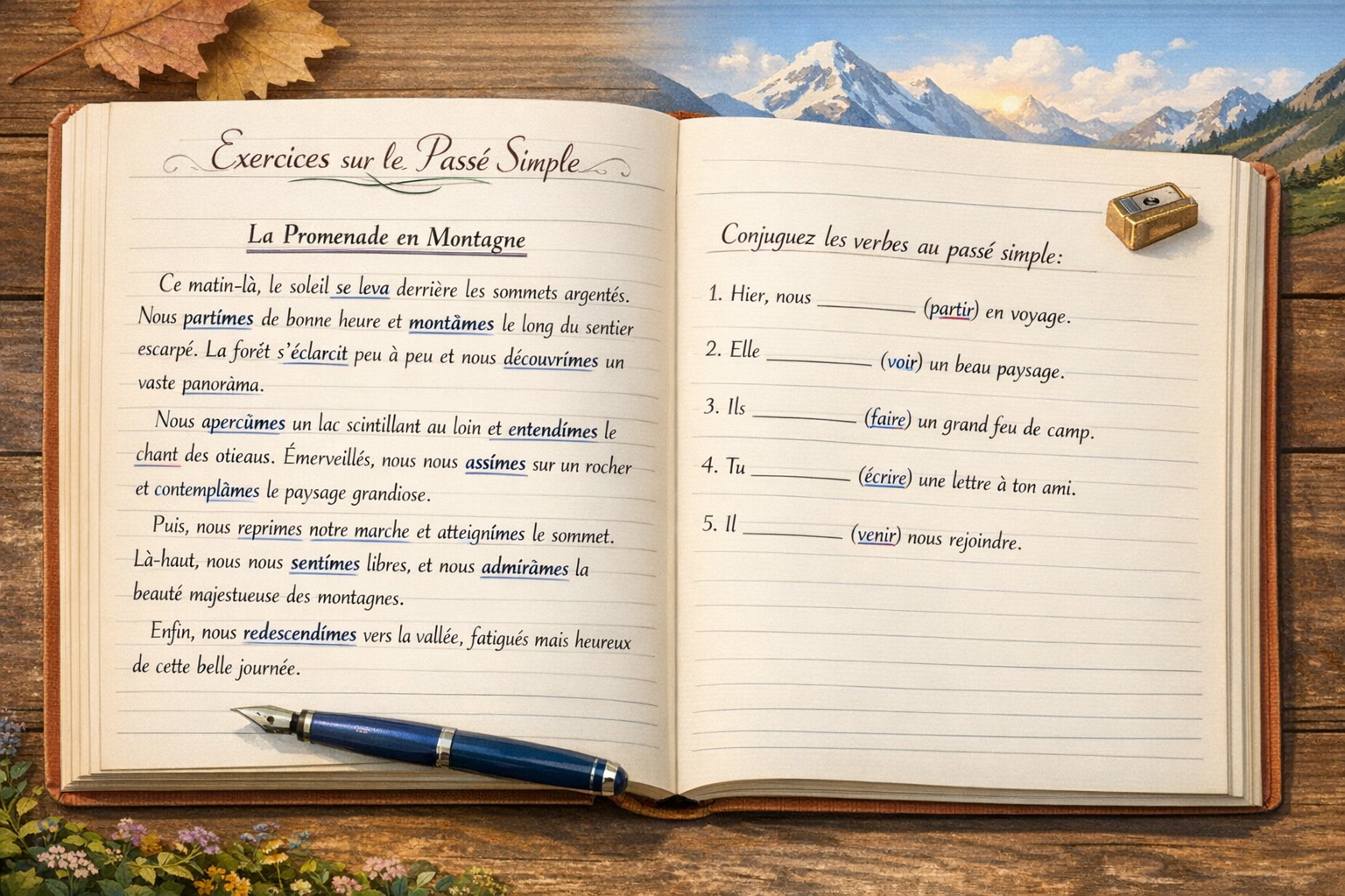 Exercices sur le passé simple : tous niveaux avec corrigés