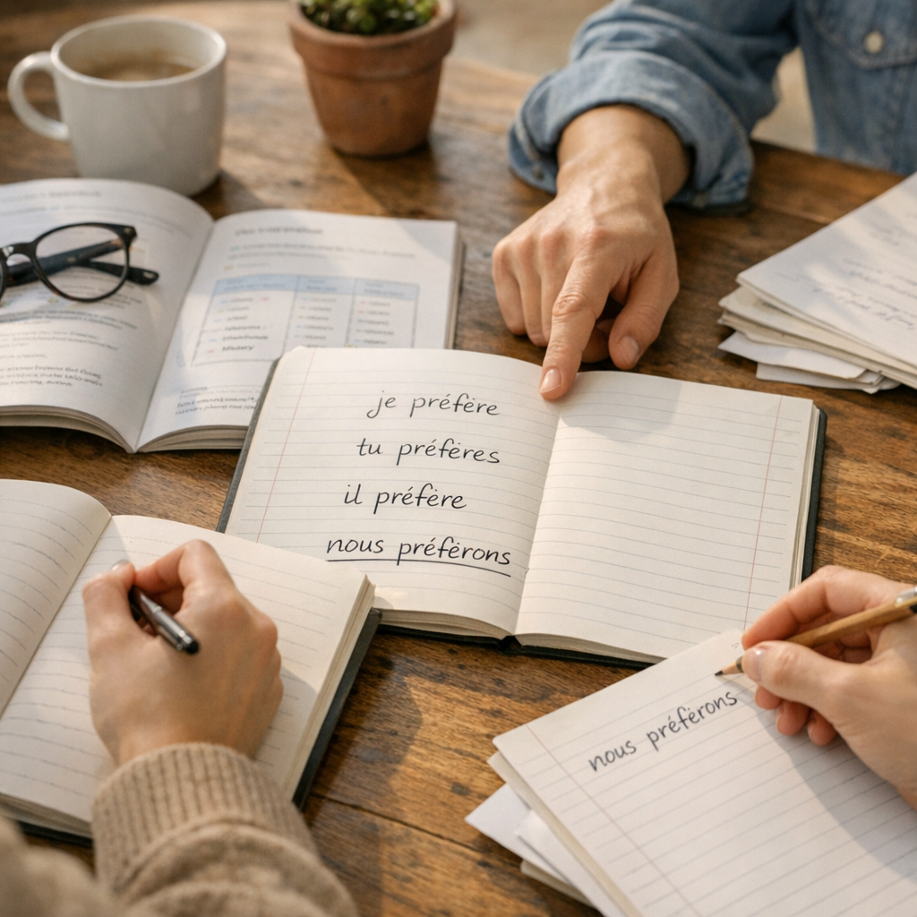 Méthode pas à pas à l’indicatif&nbsp;: de je préfère à nous préférons