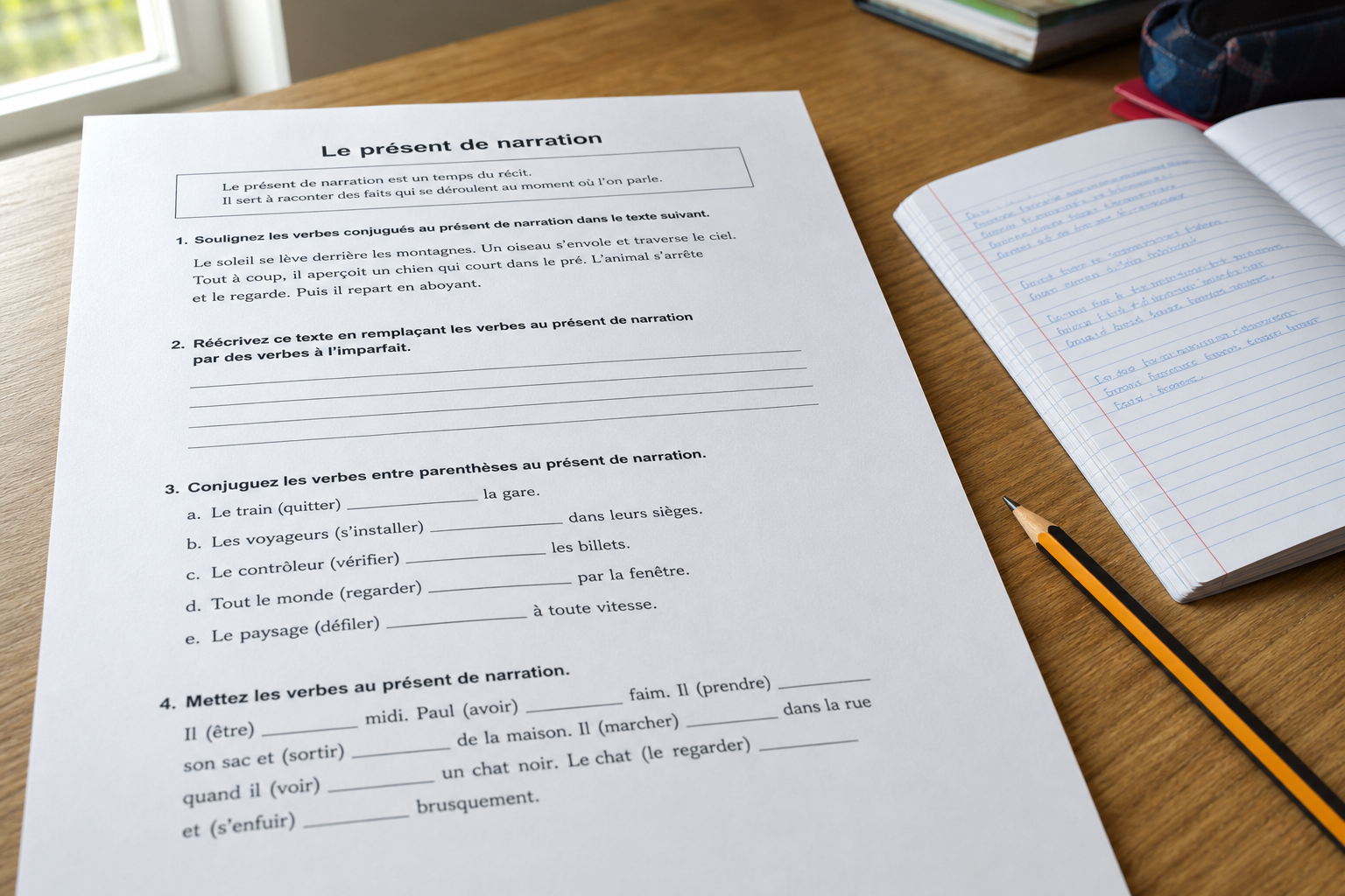 Le présent de narration en 4e donne vie au récit