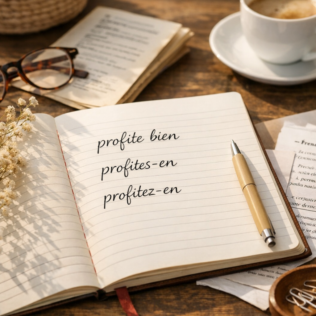 Impératif : écrire « profite bien », « profites-en » et « profitez-en »