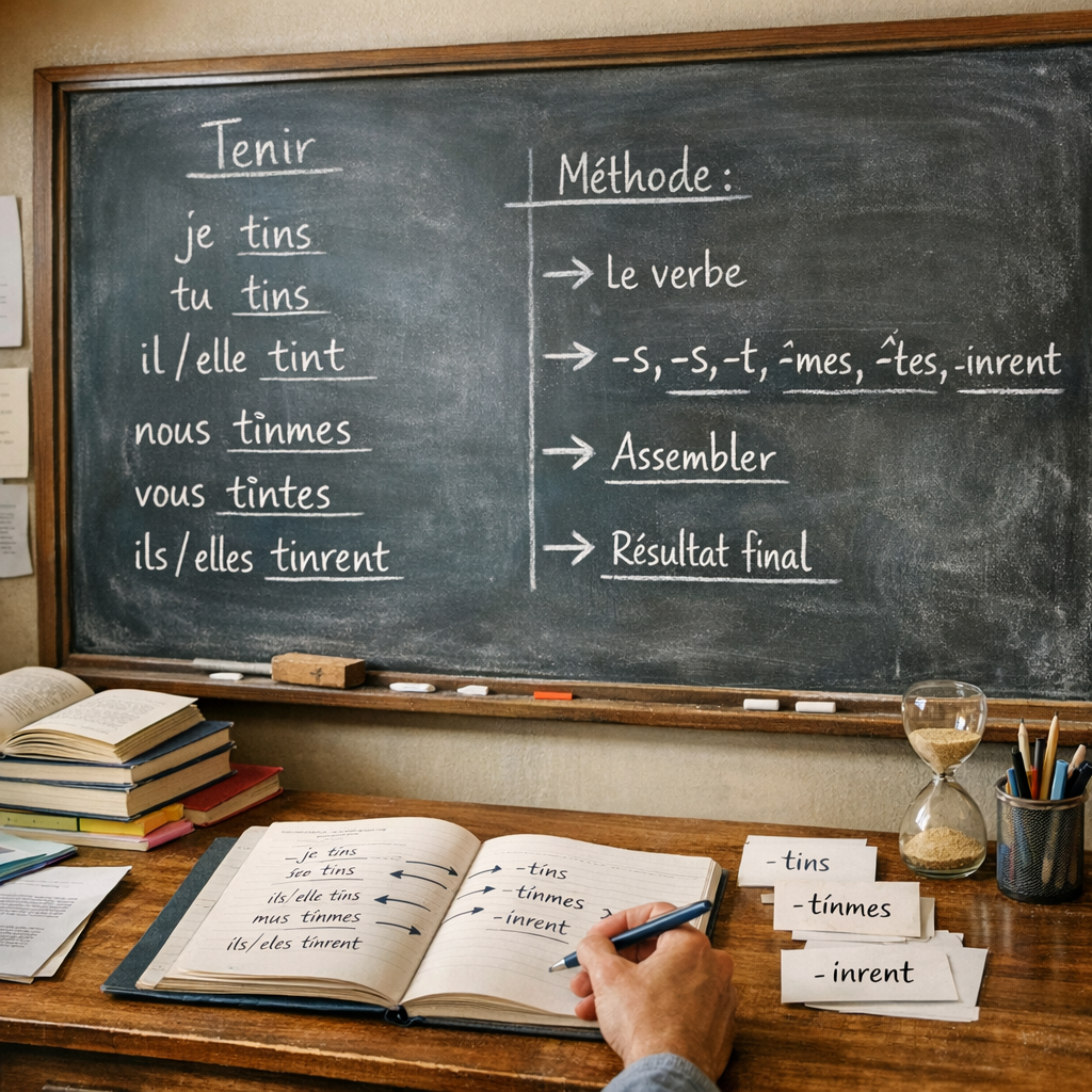 Conjuguer le verbe tenir au passé simple : tableau et méthode pas à pas